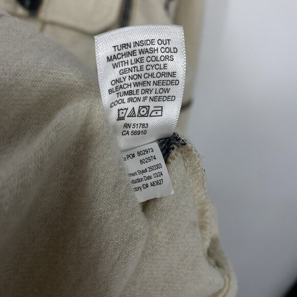 Maurices Boxy Cabin Plaid Flannel Shirt Plus size XXL Ivory Long Sleeves Button - Picture 7 of 8